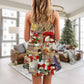 Christmas Snowman Couple Love – Women's Summer Sleeveless V-Neck Camisole Dress
