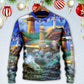 Lighthouse Christmas Santa Shine Like A Light – Sweater - Ugly Christmas Sweater