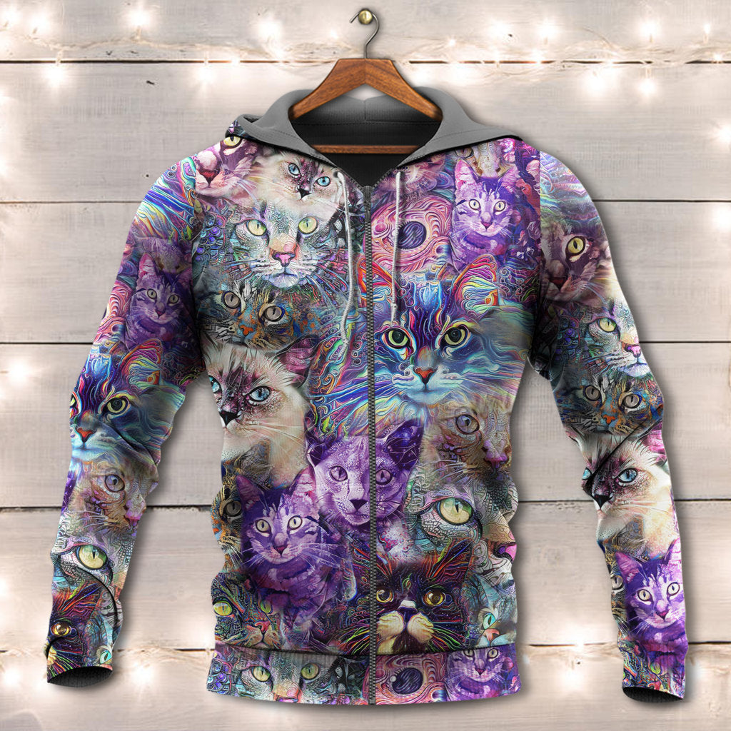 Cat Amazing Psychedelic Purple - Hoodie