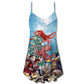 Octopus And Santa Merry Christmas – Women's Summer Sleeveless V-Neck Camisole Dress
