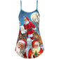 Funny Santa Elf Christmas Sky – Women's Summer Sleeveless V-Neck Camisole Dress