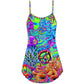 Hippie Funny Octopus Colorful Tie Dye – Women's Summer Sleeveless V-Neck Camisole Dress