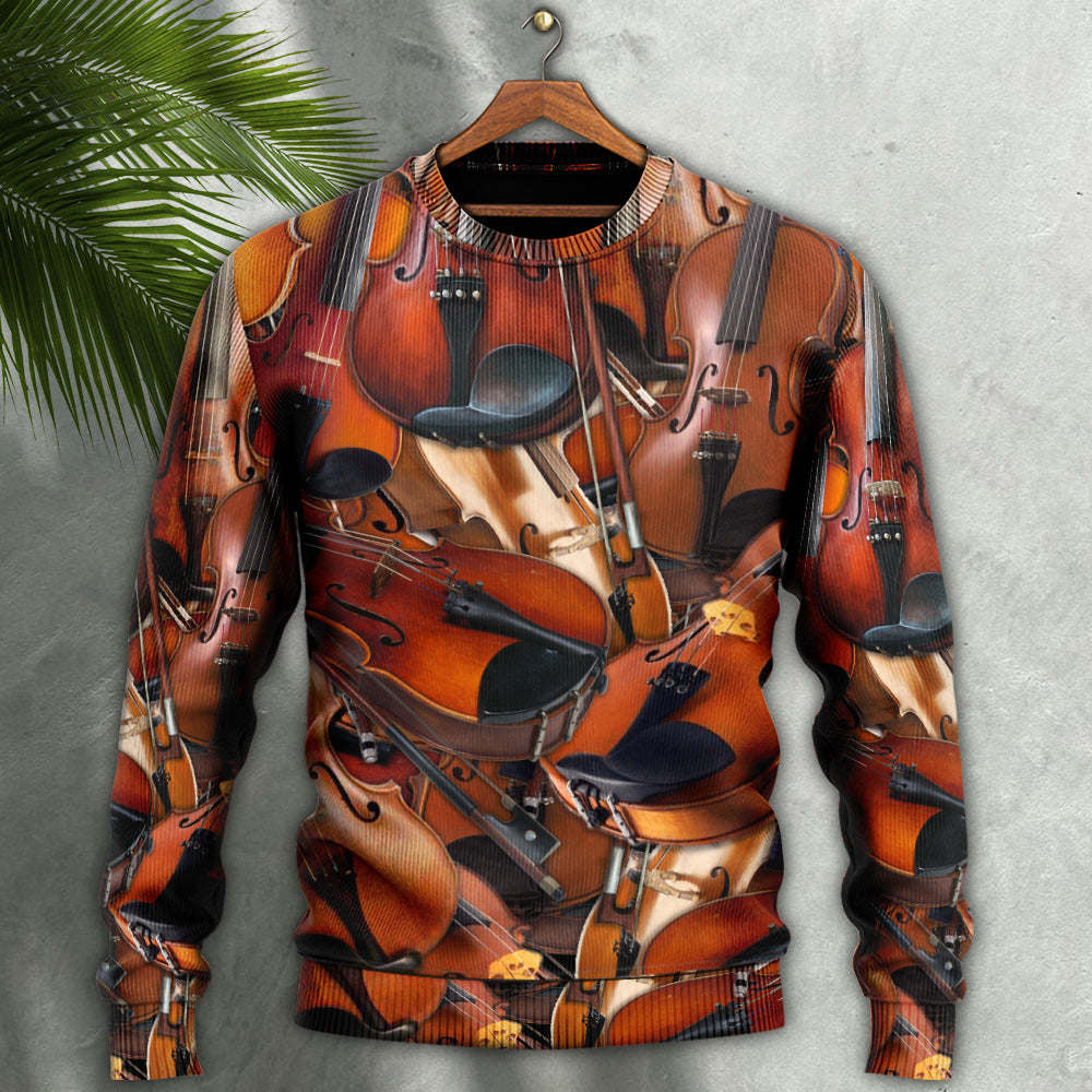 Violin Intelligent Music Quote Style – Sweater - Ugly Christmas Sweater
