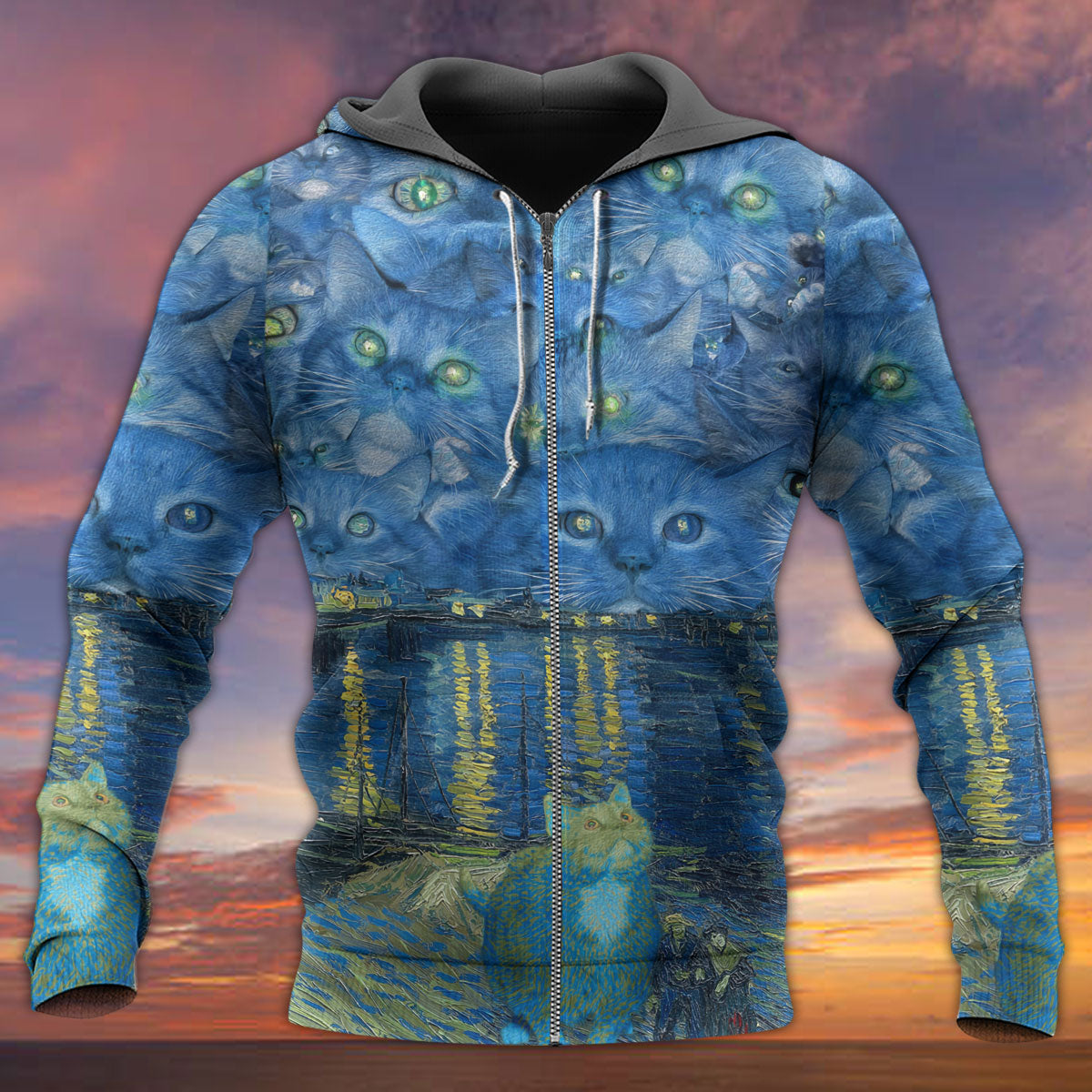 Cat Starry Style Night Art – 3D Hoodie
