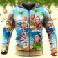 Christmas Santa Playing On Beach Tropical Funny - Hoodie