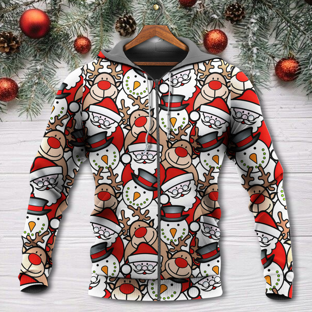 Christmas Cute Santa Reindeer Funny - 3D Hoodie