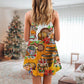 Christmas Nordic Symbol Beer Fun – Women's Summer Sleeveless V-Neck Camisole Dress