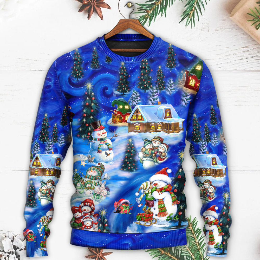 Christmas Snowman Chilling With Friends – Sweater - Ugly Christmas Sweater
