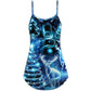 Christmas Deer Snowman Tree Glow – Women's Summer Sleeveless V-Neck Camisole Dress