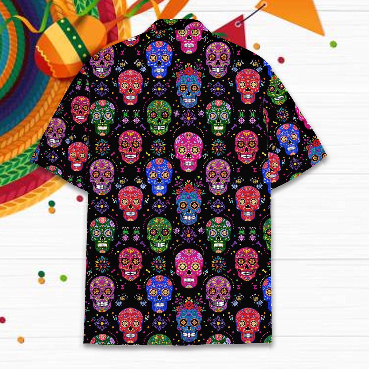 Day Of The Dead Sugar Skull Floral Fiesta – Hawaiian Shirt