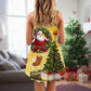 Christmas Yellow Tree Santa Theme – Women's Summer Sleeveless V-Neck Camisole Dress