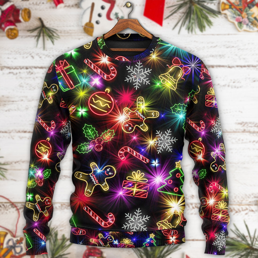 Christmas Tree Gifts Gingerbread Neon – Sweater - Ugly Christmas Sweater