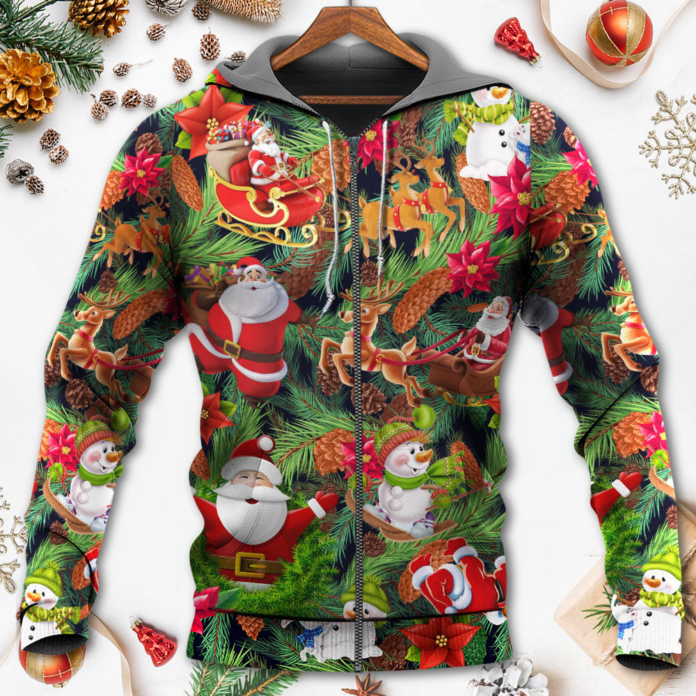 Christmas Santa Snowman Merry Xmas Everyone - Hoodie