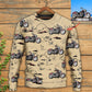 Motorcycle Desert Cactus Mountain Art – Sweater - Ugly Christmas Sweater