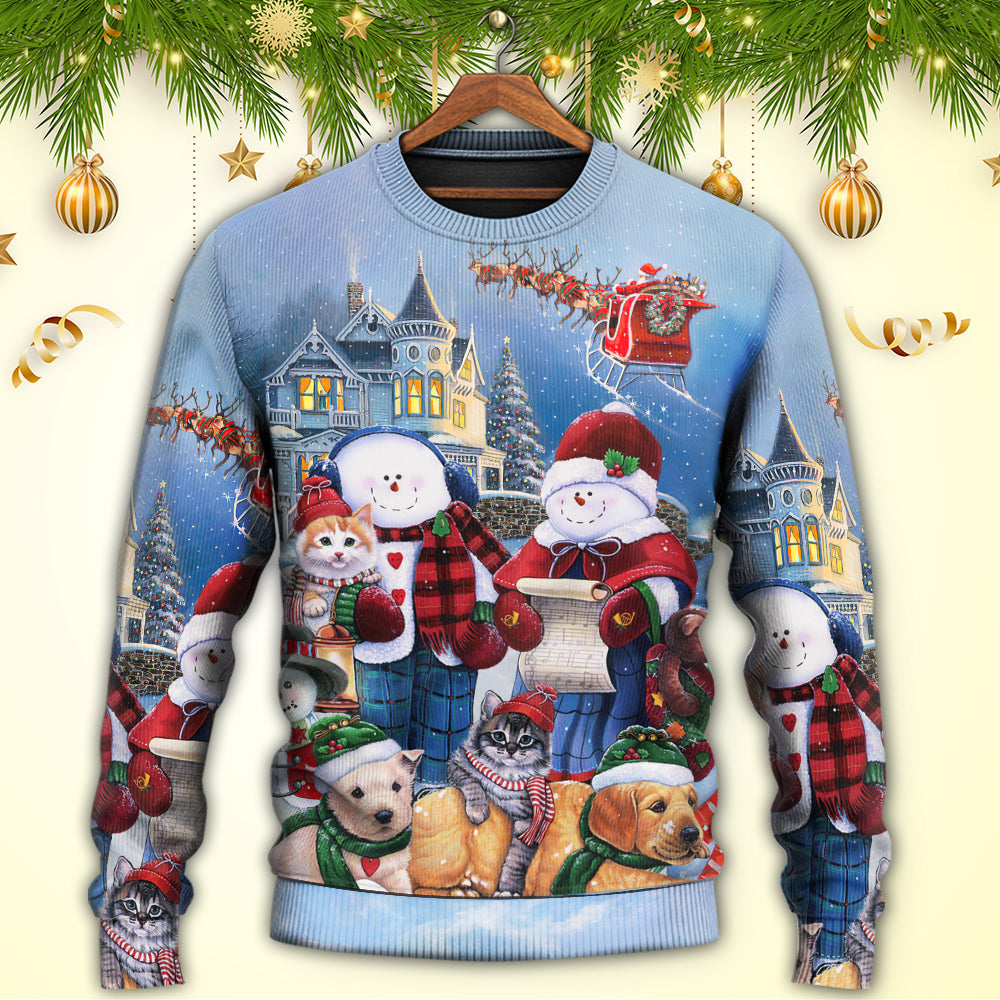 Christmas Family Snowman Love Happy Xmas – Sweater - Ugly Christmas Sweater