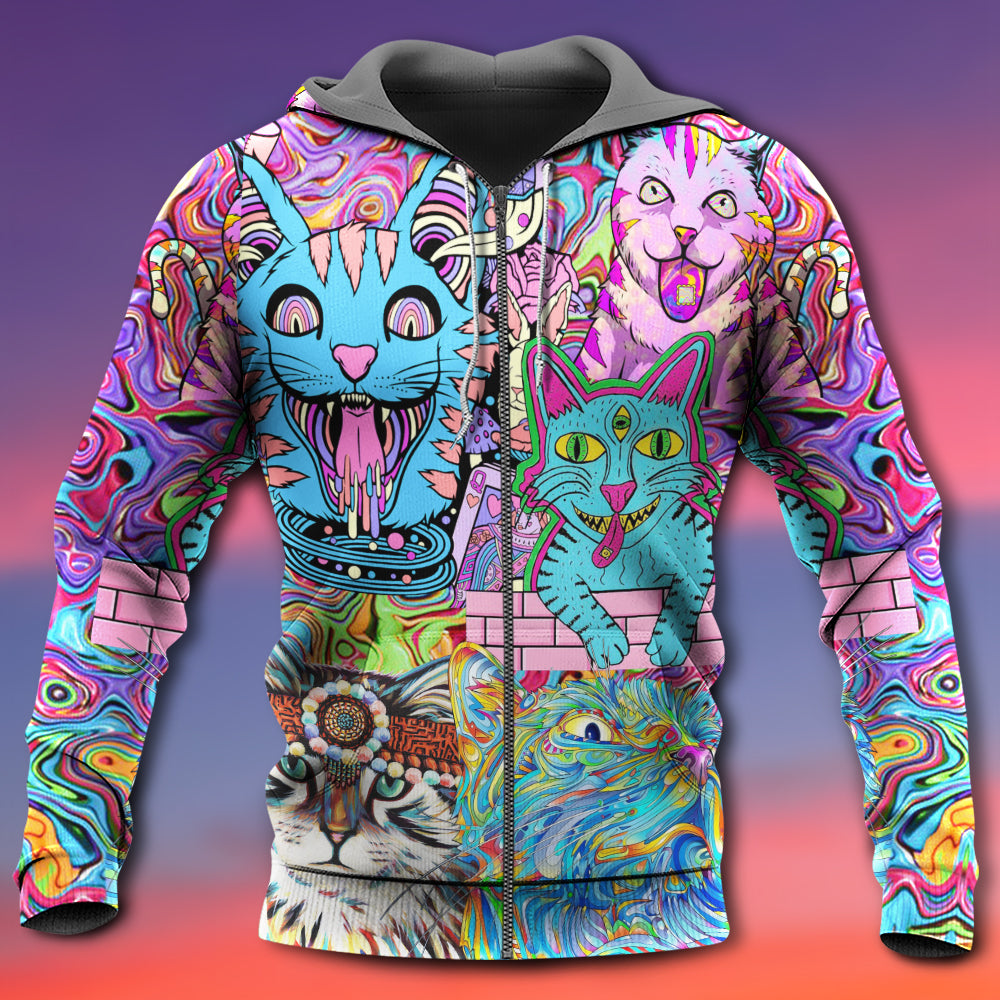Hippie Cat Wonderful World Art – 3D Hoodie