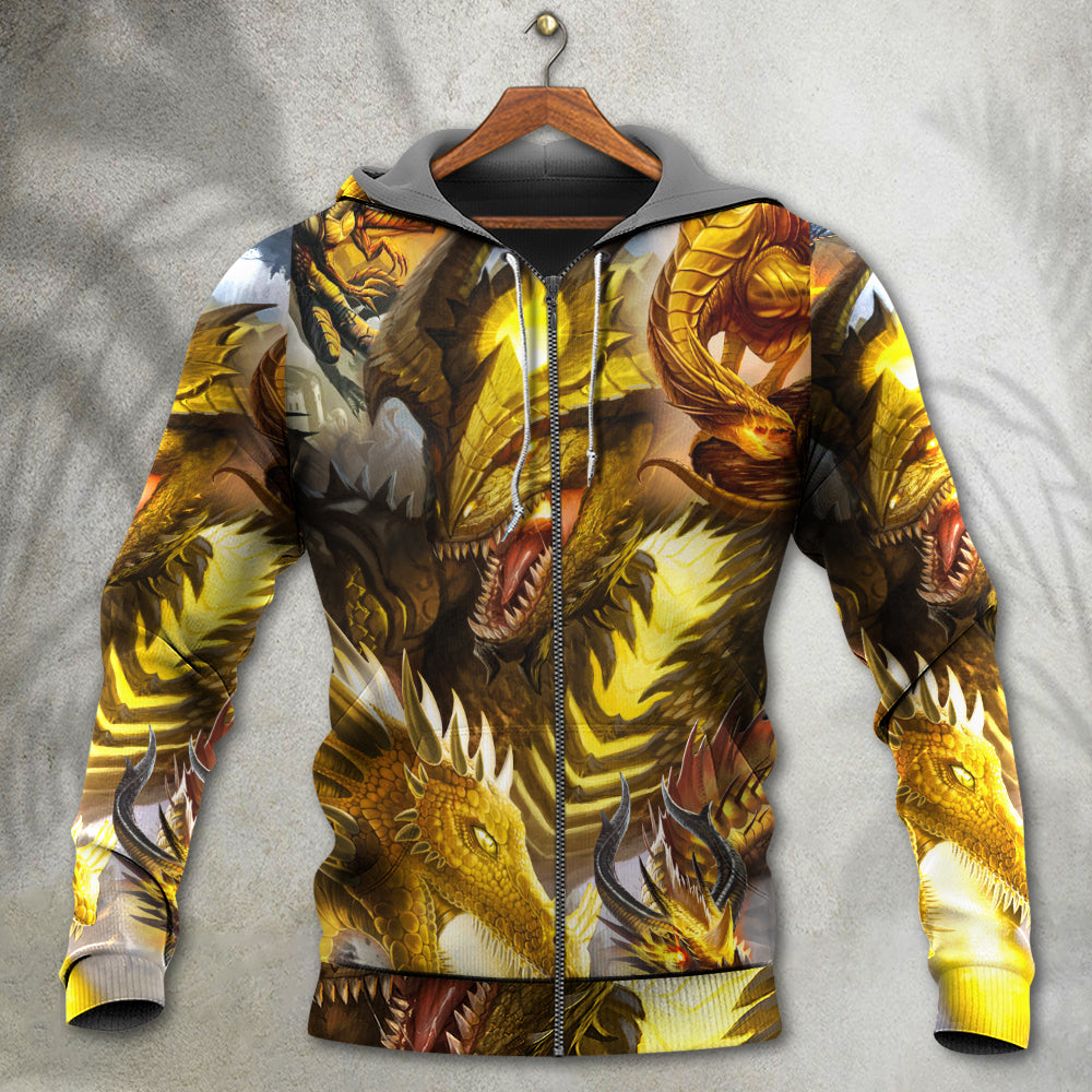 Dragon Gold Skull Fantasy - 3D Hoodie