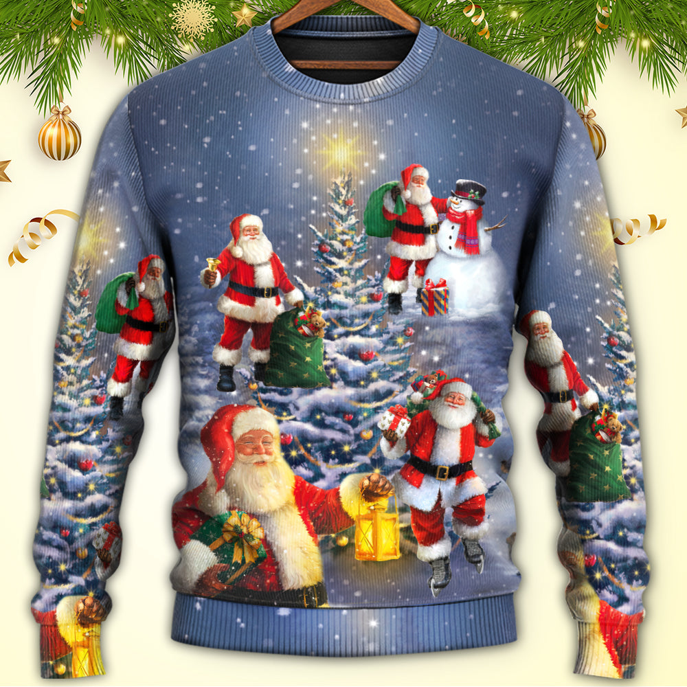 Christmas Santa Love Light Xmas Tree – Sweater - Ugly Christmas Sweater