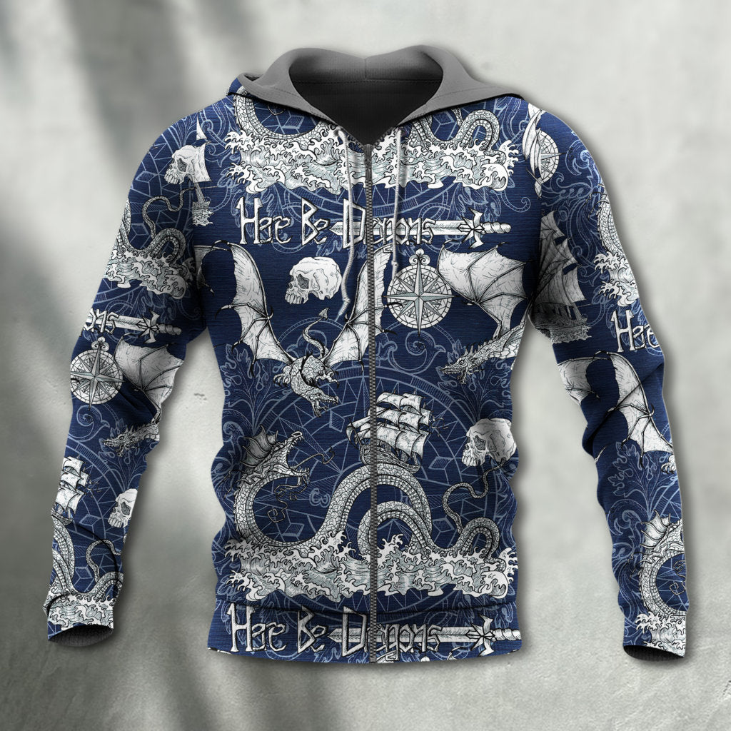 Dragon Skull Sea Life Art - 3D Hoodie