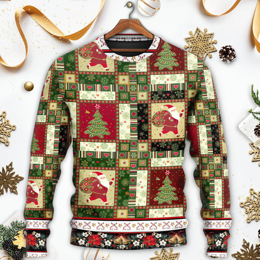 Christmas Santa And Fir Tree Style – Sweater - Ugly Christmas Sweater