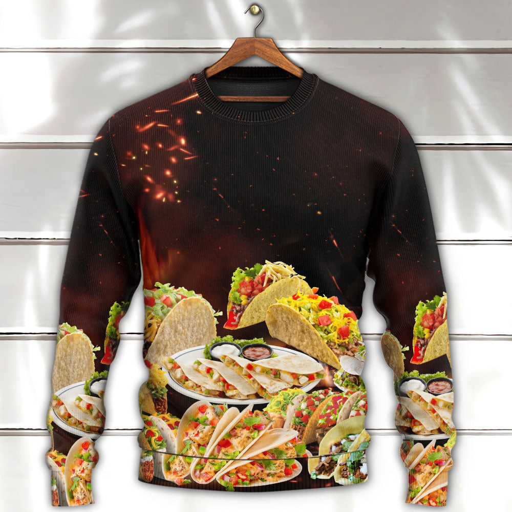 Tacos Fast Food Delicious Art – Sweater - Ugly Christmas Sweater