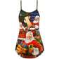 Santa Gift Holiday Art – Women's Summer Sleeveless V-Neck Camisole Dress