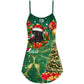 Christmas Black Cat Drinking Tree Lights – Women's Summer Sleeveless V-Neck Camisole Dress