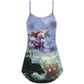 Christmas Santa Dark Battle Theme – Women's Summer Sleeveless V-Neck Camisole Dress