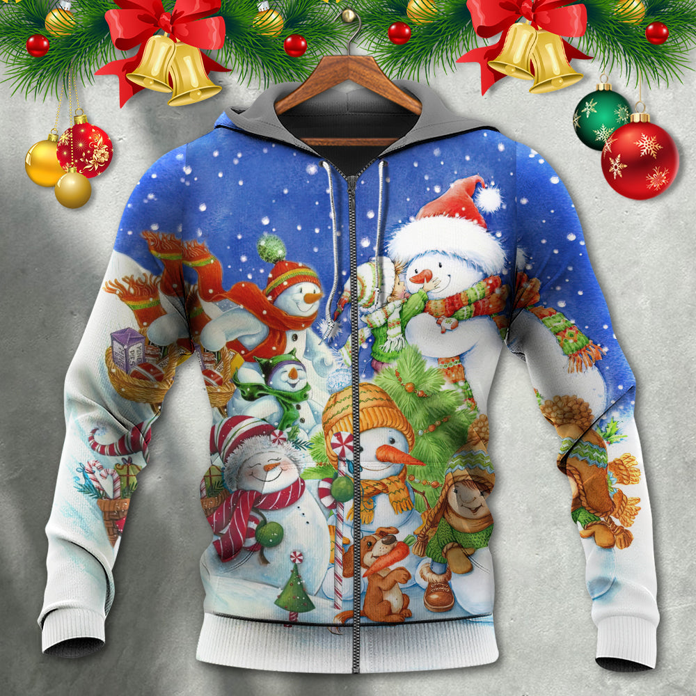 Christmas Snowman Merry Christmas Night - Hoodie