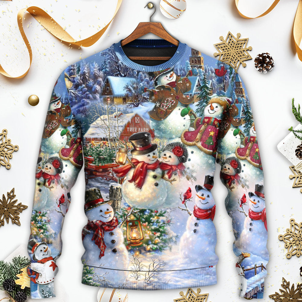 Christmas Snowman Lover Happy Couple – Sweater - Ugly Christmas Sweater