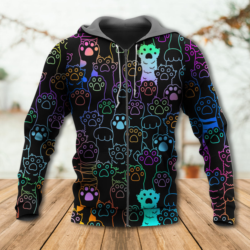 Cute Cat Little Paw Art – 3D Hoodie