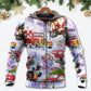 Santa Hot Rod Christmas Tree Style - 3D Hoodie