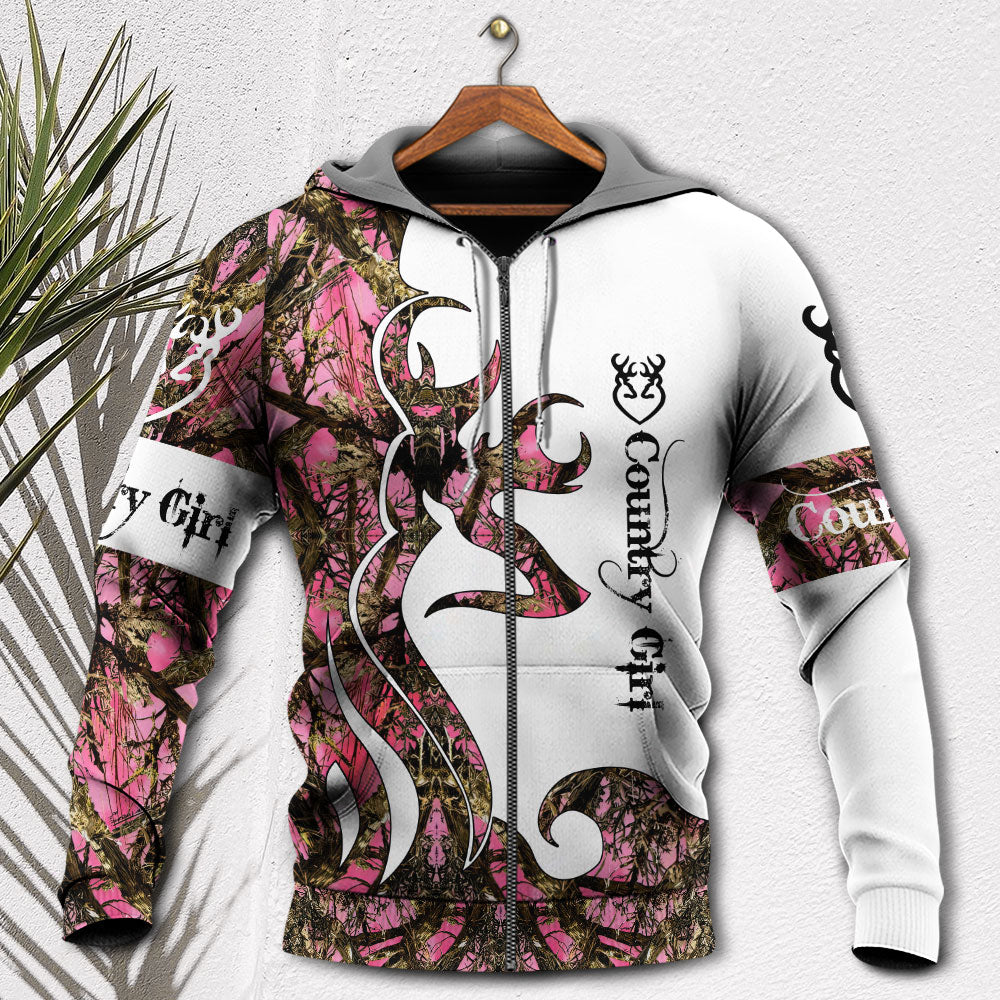 Hunting Country Girl Pink Camo Style - Hoodie