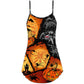 Halloween Spider Pumpkin Night – Women's Summer Sleeveless V-Neck Camisole Dress