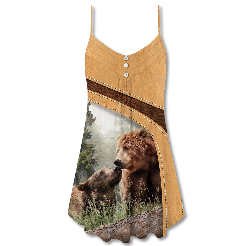 Old Bear And Honey Home – Women's Summer Sleeveless V-Neck Camisole Dress