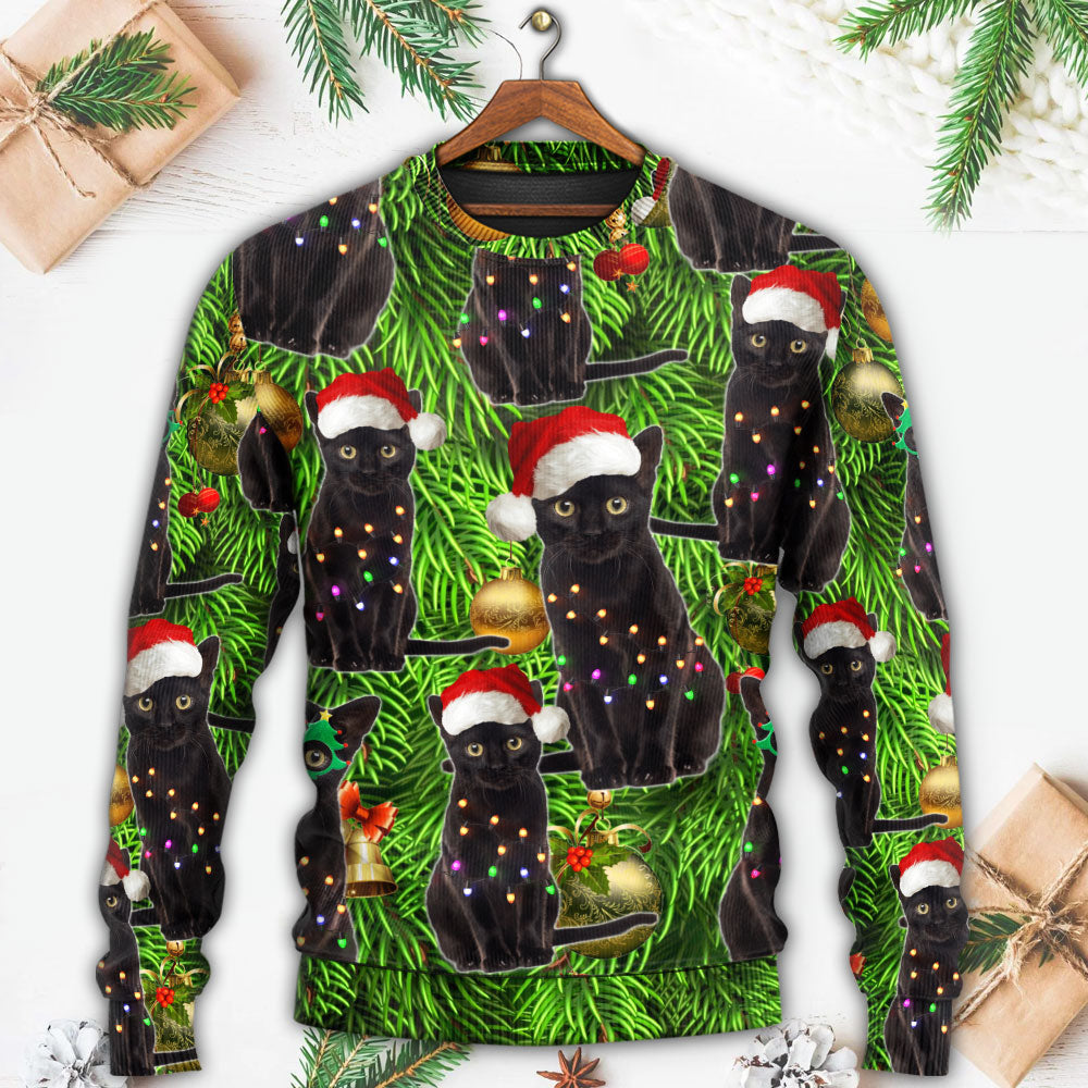 Black Cat Christmas Merry Xmas – Sweater - Ugly Christmas Sweater