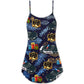 Police Christmas Pattern Merry Holiday – Women's Summer Sleeveless V-Neck Camisole Dress