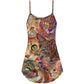 Colorful Cat Art Lover – Women's Summer Sleeveless V-Neck Camisole Dress
