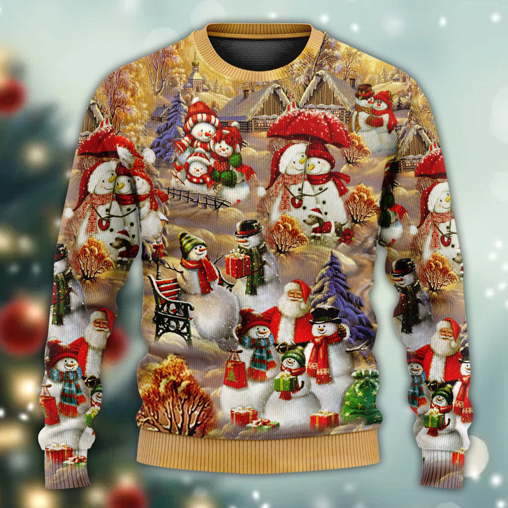 Christmas Snowman Couple Love Xmas – Sweater - Ugly Christmas Sweater