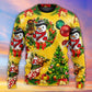 Christmas Funny Snowman Tree Yellow Glow – Sweater - Ugly Christmas Sweater