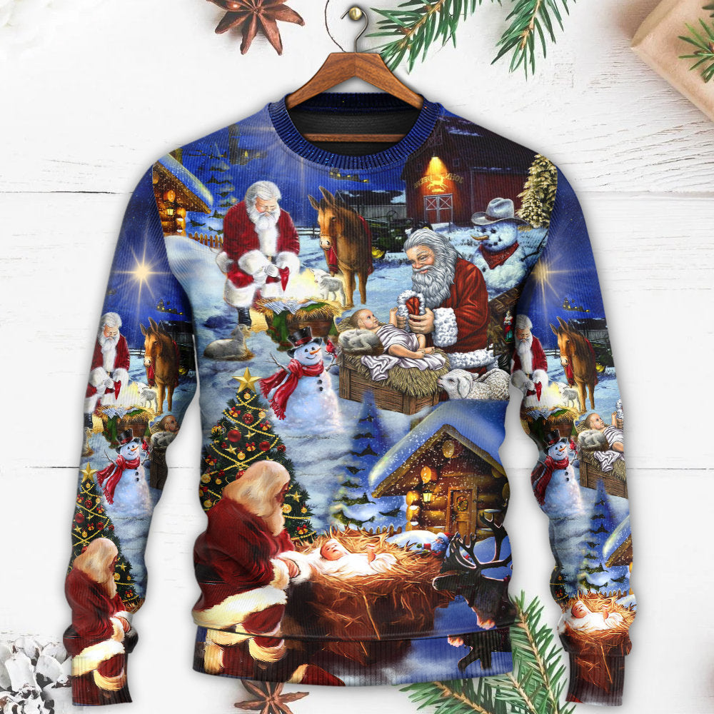 Christmas Jesus Best Gift Ever Art – Sweater - Ugly Christmas Sweater