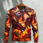 Red Dragon Skull Fire Fantasy Art – Sweater - Ugly Christmas Sweater