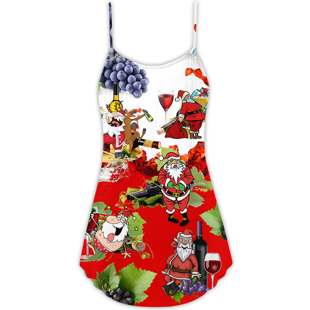 Christmas Santa Party Night – Women's Summer Sleeveless V-Neck Camisole Dress