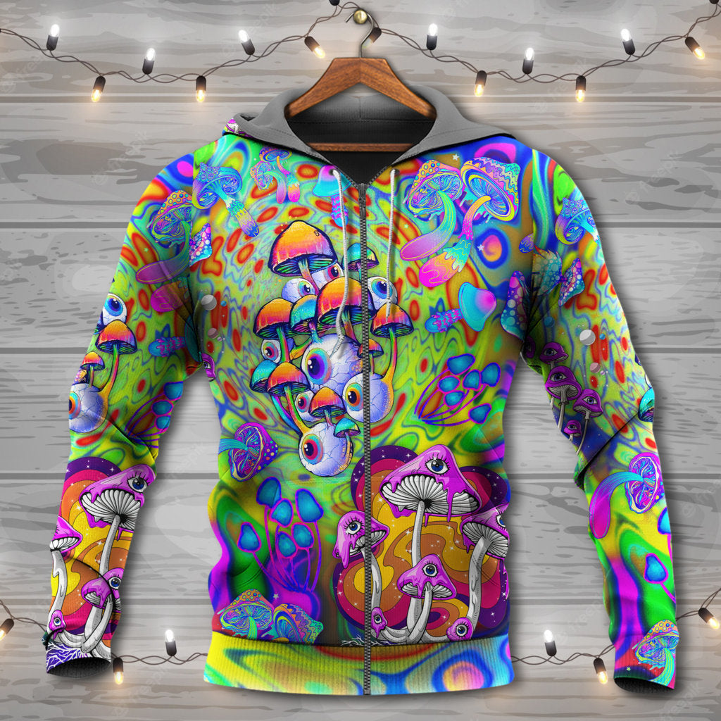 Hippie Mushroom Stay Trippy Style - 3D Hoodie