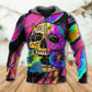 Skull And Moth Night Butterfly Neon Art – 3D Hoodie
