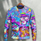 Hippie Mushroom Colorful Cool Art – Sweater - Ugly Christmas Sweater