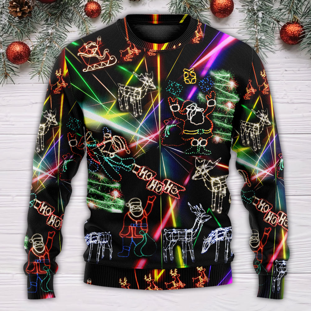 Christmas Tree Neon Art Snowman – Sweater - Ugly Christmas Sweater