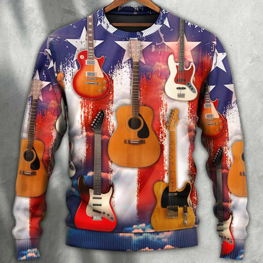 Guitar Independence Day Star Style – Sweater - Ugly Christmas Sweater