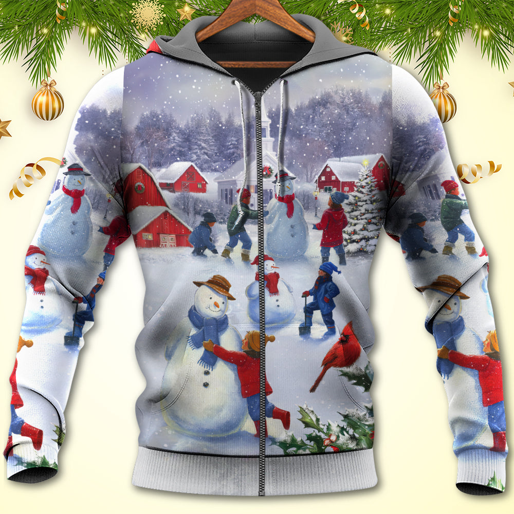 Christmas Children Love Snowman Christmas Town - Hoodie