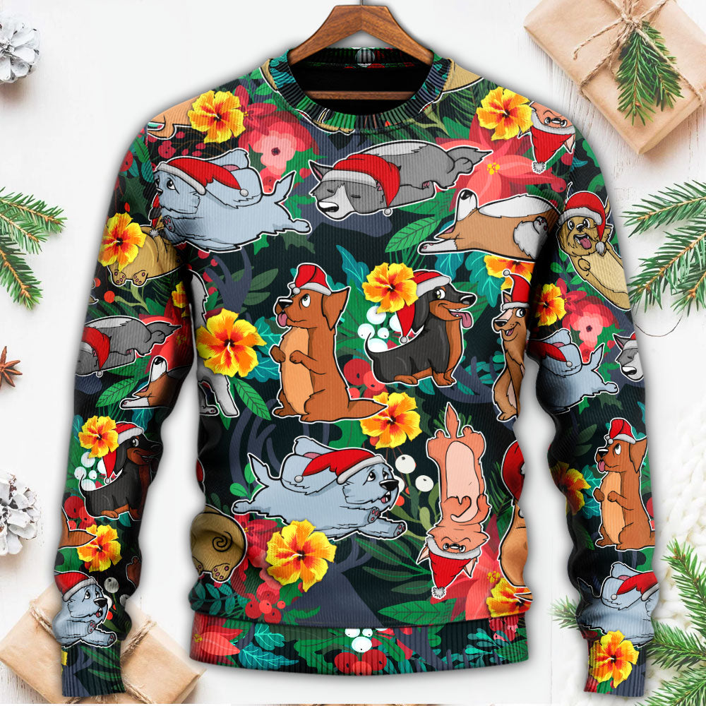 Christmas Dog Santa Merry Xmas Style – Sweater - Ugly Christmas Sweater